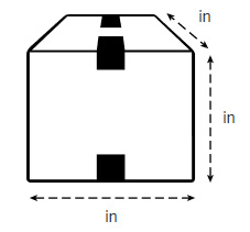 Diagram showing how package length, width and height are measured